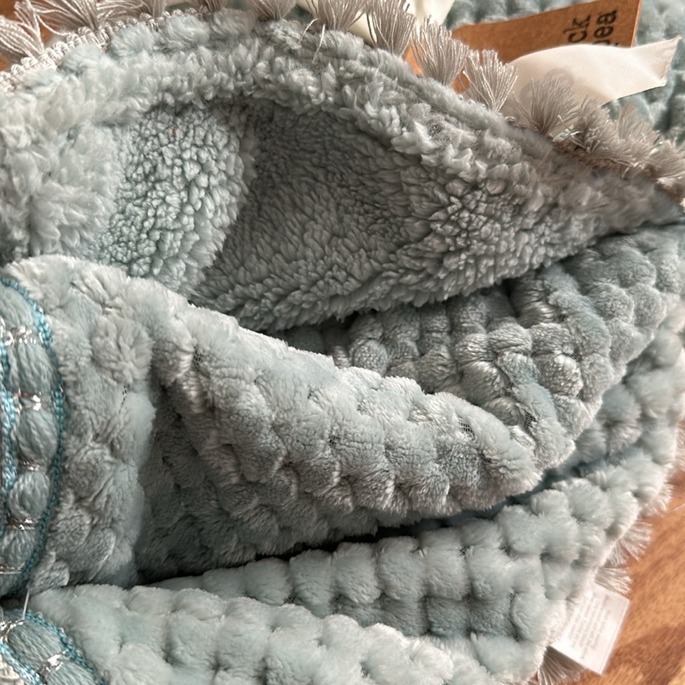 Chick Pea Super Soft Light Blue Gray Baby Blanket Lovey 30 x 30 New - Picture 6 of 6